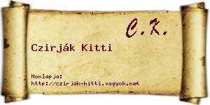 Czirják Kitti névjegykártya