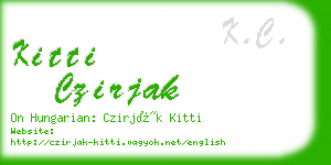 kitti czirjak business card